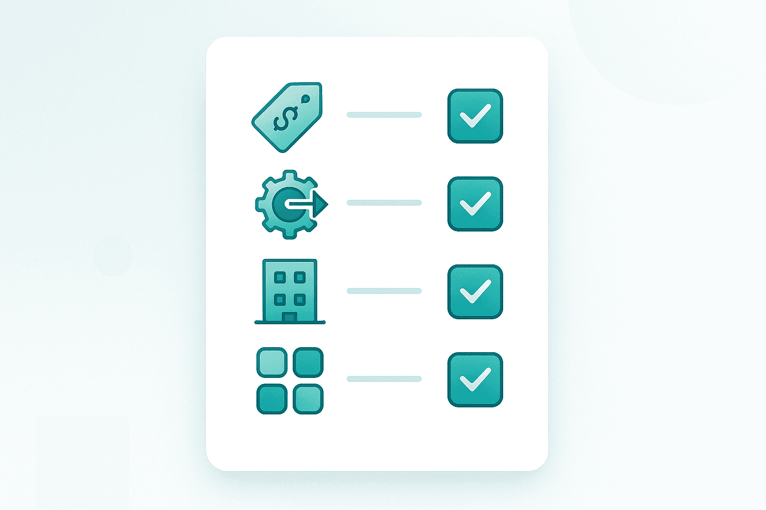 A buyer's evaluation checklist weighing a K-12 device-management platform across pricing, onboarding, ownership, and support