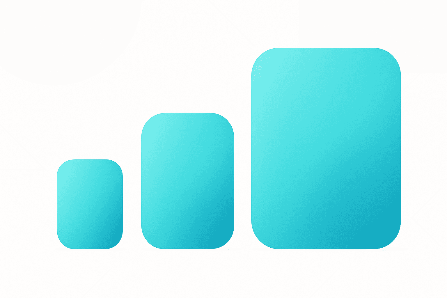 Three proportionally sized cyan blocks representing the relative size of K-12 budget categories: software, hardware, and optional services