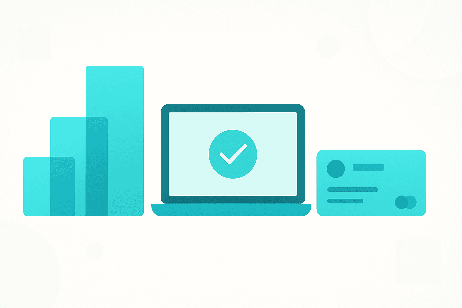 Three tiered fee bands of increasing height beside a Chromebook and a payment card, representing an escalating device damage fee schedule